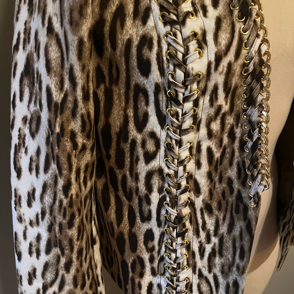 Animal print NWOT Michael Kors jacket with gold embellishments - Picture 3 of 5
